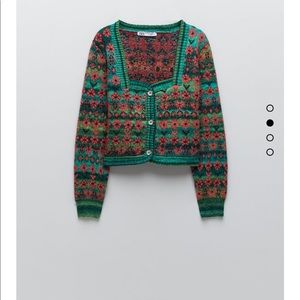 Knit Zara jacquard button sweater